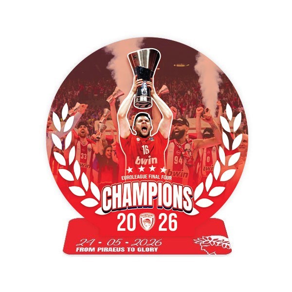 Ολυμπιακός Euroleague 2026 Διακοσμητικό Plexiglass 25x25x3cm