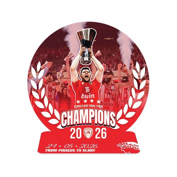 Ολυμπιακός Euroleague 2026 Διακοσμητικό Plexiglass 25x25cm