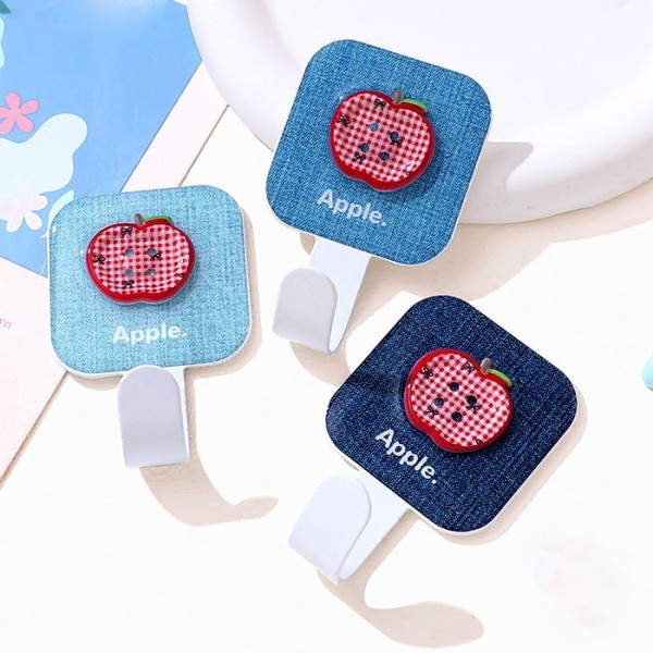 Red Apple Button Κρεμάστρα Αυτοκόλλητη Τοίχου Τζιν Γαλάζιο Μπλε Σκούρο 