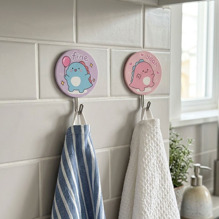 Dino Hook Αυτοκόλλητη Κρεμάστρα Δεινοσαυράκι