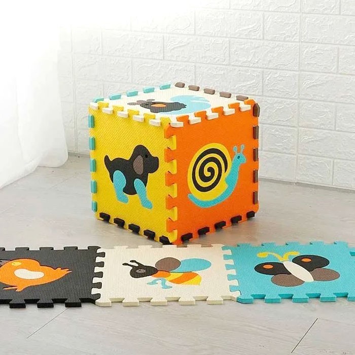 WoodLand Παζλ Δαπέδου Ζωάκια 9τμχ 30x30cm