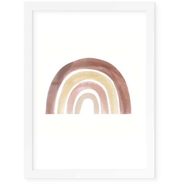 Pink Rainbow Poster Με Λευκή Ξύλινη Κορνίζα 15x20cm