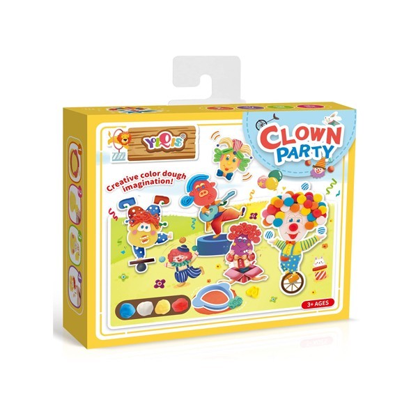 Color Mud Πλαστελίνες Σετ Κλόουν Διάφορα Χρώματα & Καλούπια