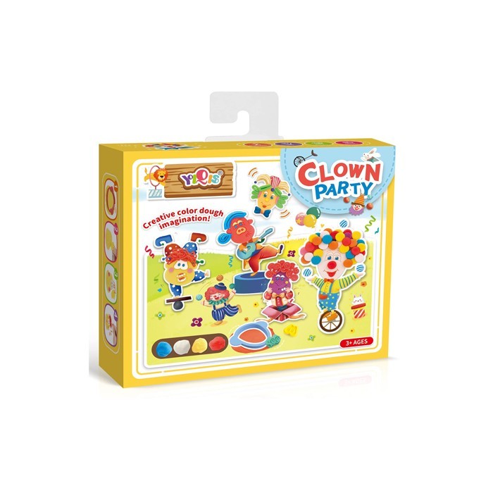 Color Mud Πλαστελίνες Σετ Κλόουν Διάφορα Χρώματα & Καλούπια