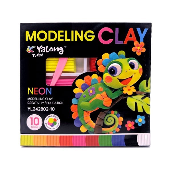 Clay Πλαστελίνες Σε Κουτί 10 Διαφορετικά Neon Χρώματα