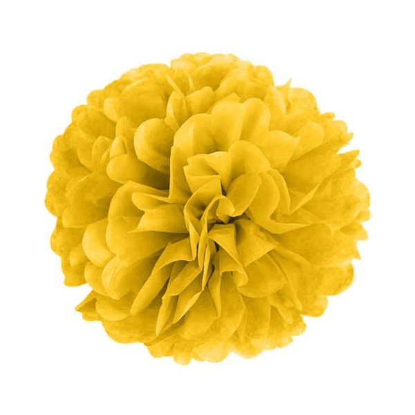 Pom Pom Χάρτινη Μπάλα Διακόσμησης Ανοιχτό Κίτρινο 30cm