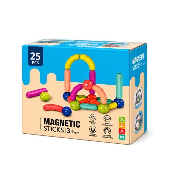 Magnetic Sticks Εκπαιδευτικό Μαγνητικό Παιχνίδι 25 Τεμάχια 3+