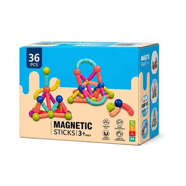Magnetic Sticks Εκπαιδευτικό Μαγνητικό Παιχνίδι 36 Τεμάχια 3+