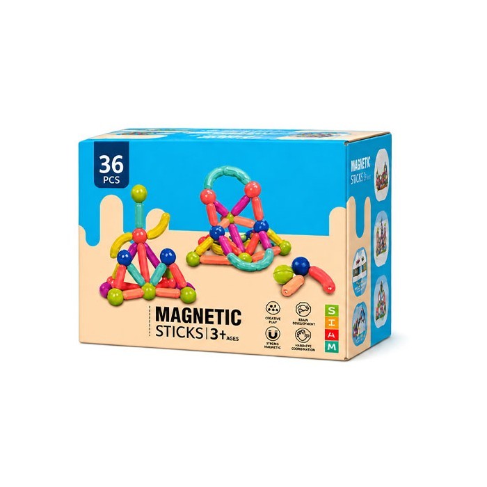Magnetic Sticks Εκπαιδευτικό Μαγνητικό Παιχνίδι 36 Τεμάχια 3+