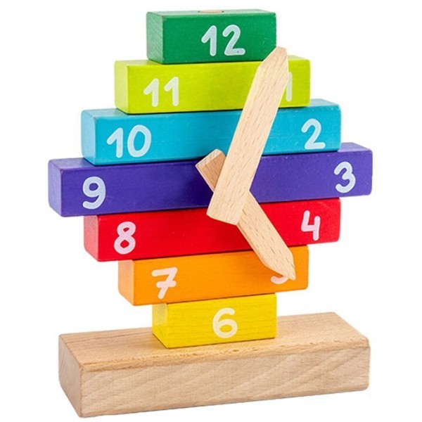 Clock Ξύλινο Παιχνίδι Ρολόι 14,5x17,5x5cm 3+