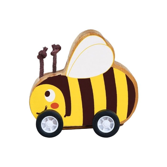 BugRoll Ξύλινα Ζωάκια Με Μηχανισμό Και Ροδάκια