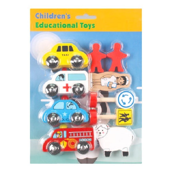 Children Ξύλινα Παιδικά Οχήματα Σετ 10 Τεμαχίων