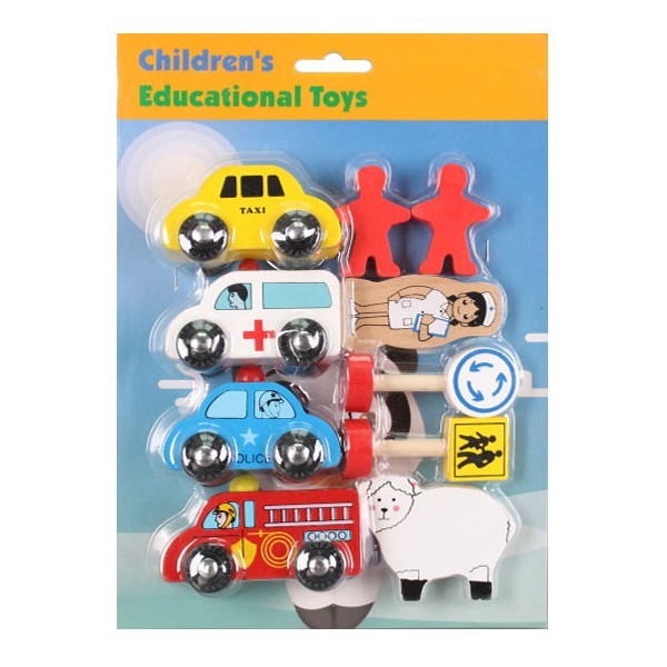 Children Ξύλινα Παιδικά Οχήματα Σετ 10 Τεμαχίων