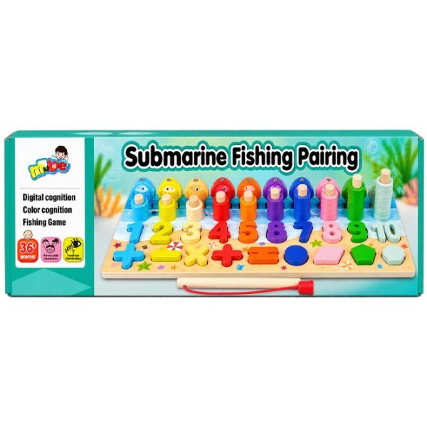 Fishing Ξύλινο Εκπαιδευτικό Παιχνίδι Ψαρέματος Σετ 40Τεμ 3+