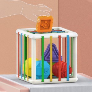 Cubo Εκπαιδευτικό Παιχνίδι Montessori Για Μωρά 6+ Μηνών Σετ 7 Τεμαχίων 14x14x14cm