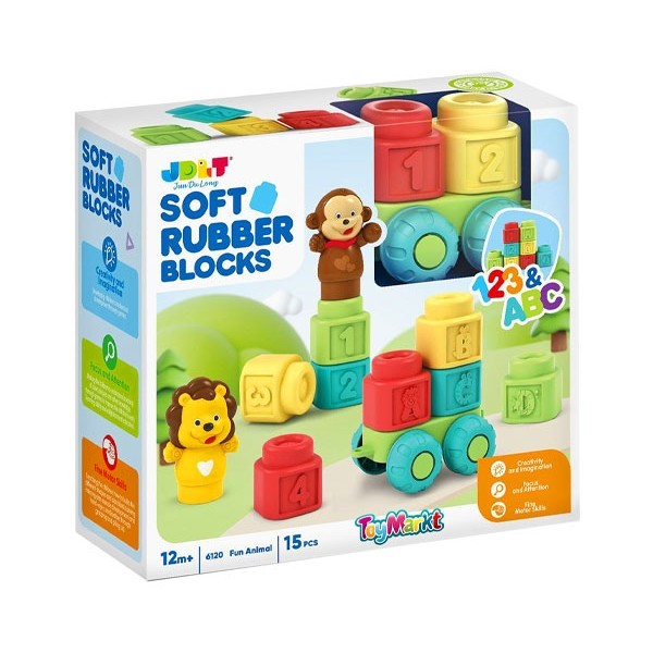 Rubber Blocks Βρεφικά Μαλακά Τουβλάκια 15 Τεμαχίων 26x23x9cm