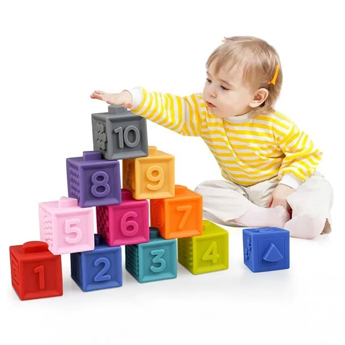 Soft Βρεφικοί Μαλακοί Κύβοι Με Αριθμούς Και Σχήματα 9τμχ