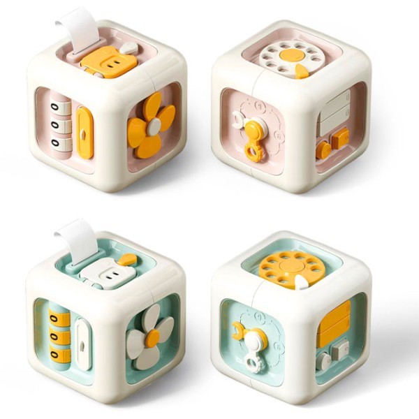 Puzzle Busy Μαγικός Κύβος Δραστηριοτήτων Για Μωρά Sobebear Ροζ