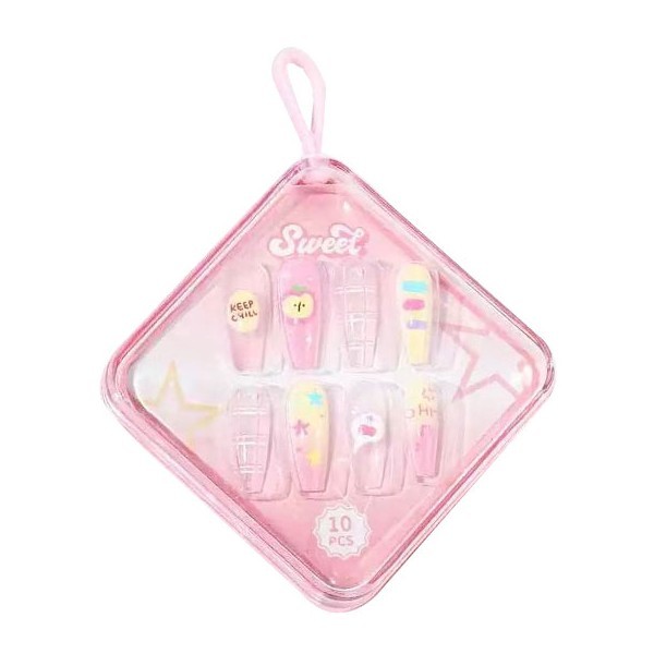 Cute Nails Σετ Αυτοκόλλητα Νύχια Μικρά Σχεδιάκια Μωβ