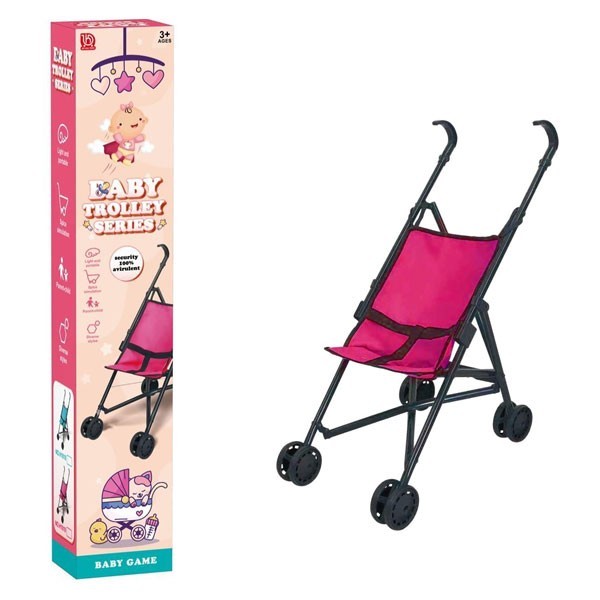 Stroller Luna Καρότσι Κούκλας Ροζ Σε Κουτί 26x48x52cm