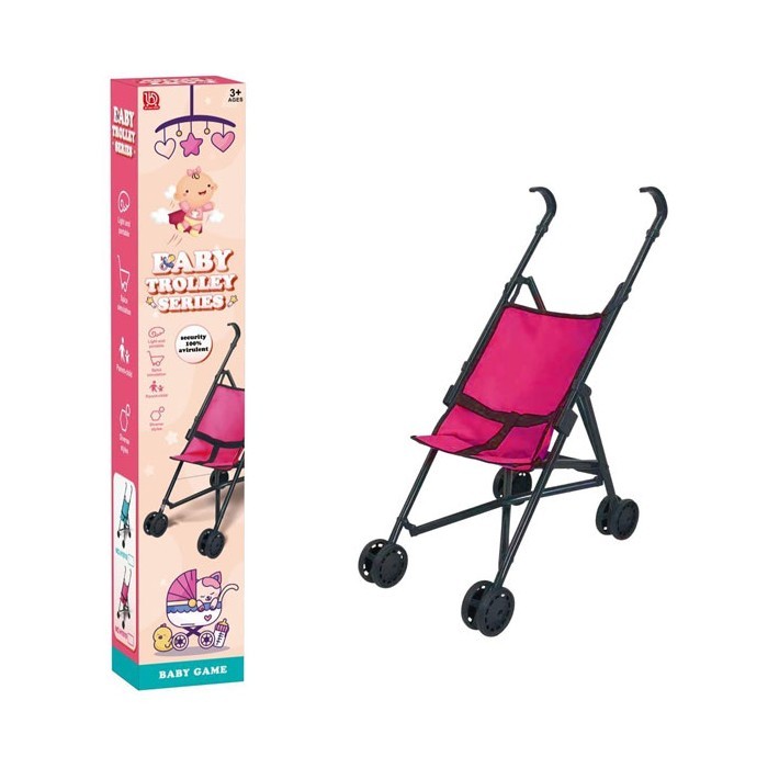 Stroller Luna Καρότσι Κούκλας Ροζ Σε Κουτί 26x48x52cm