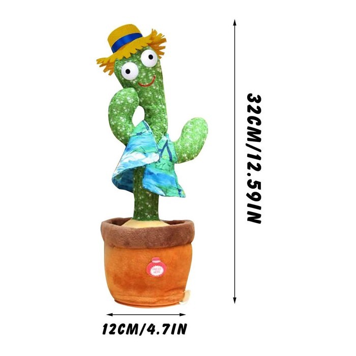 Funny Cactos Λούτρινος Κάκτος 32cm Με Μουσική Και Φως