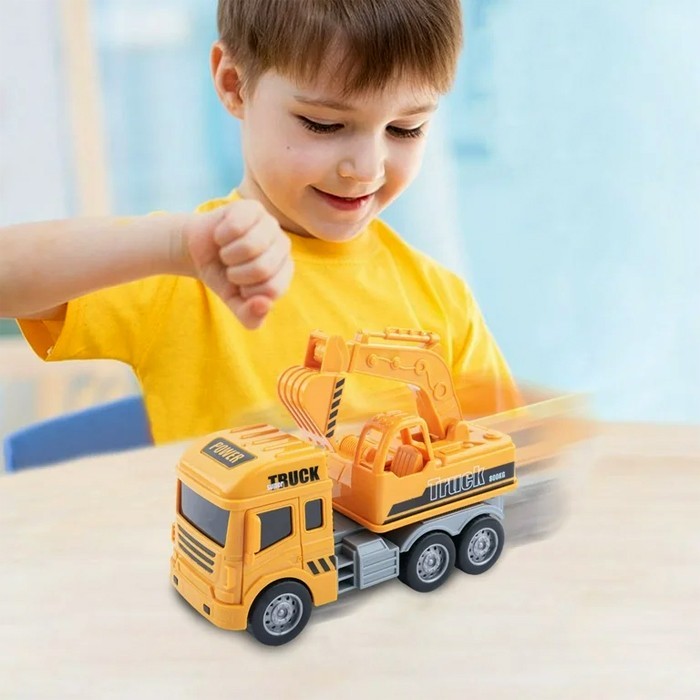 Van Δομικό Όχημα Εκσκαφέας Friction Με Ήχο Και Φως 25cm