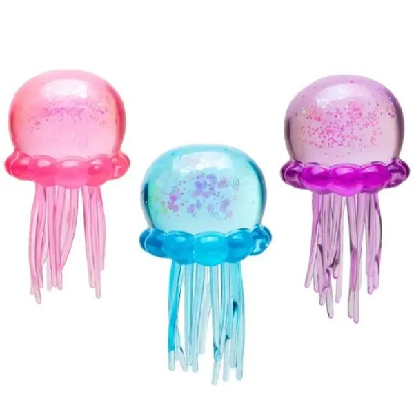 Jelly Fish Διαφανές Παιχνίδι Ζουληχτό (Squishy) Μέδουσα με Γκλίτερ 