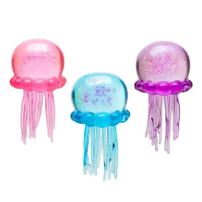 Jelly Fish Διαφανές Παιχνίδι Ζουληχτό (Squishy) Μέδουσα με Γκλίτερ 