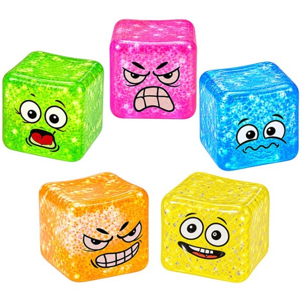 Ice Cube Angry Face Αντιστρες Παιχνίδι Πίεση 5x5cm Πορτοκαλί