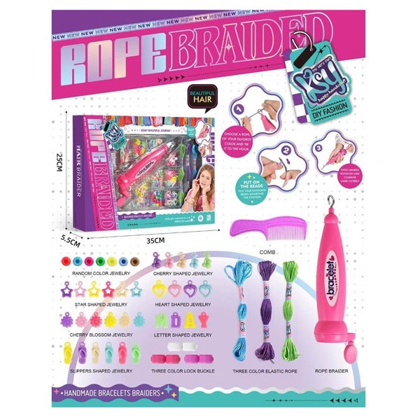 Rope Μηχανή Διακόσμησης Μαλλιών Με Χάντρες & Αξεσουάρ