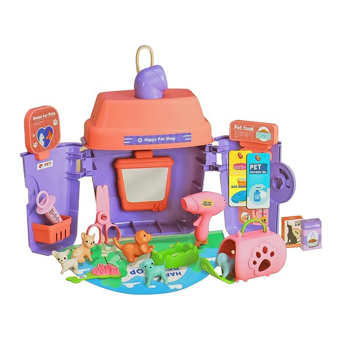 Happy Pet Shop Παιχνίδι Φροντίδας Κατοικιδίων 23Τεμ 3+