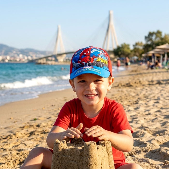 Spiderman Καπέλο Παιδικό Τζόκευ UV Protection Φ48-50cm
