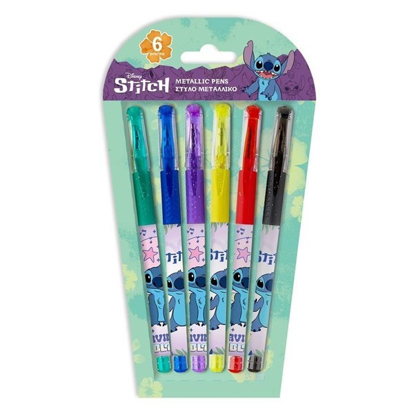 Stitch Στυλό Μεταλλικό Σετ 6 Τεμαχίων