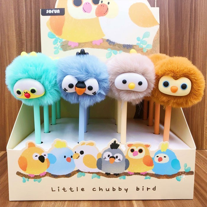 Little Chubby Bird Στυλό Με Γούνινο Πουλάκι