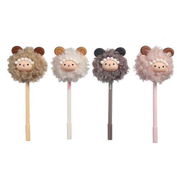 Sheep Στυλό Με Γούνινο Προβατάκι Καφέ