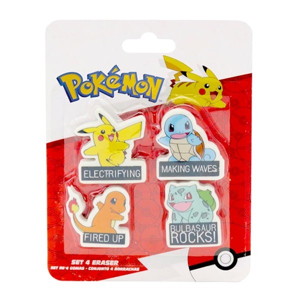Display Γόμες Σετ 4 Τεμάχια Pokemon