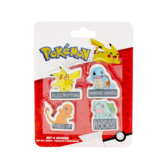 Pokemon Γόμες Σετ 4 Τεμάχια