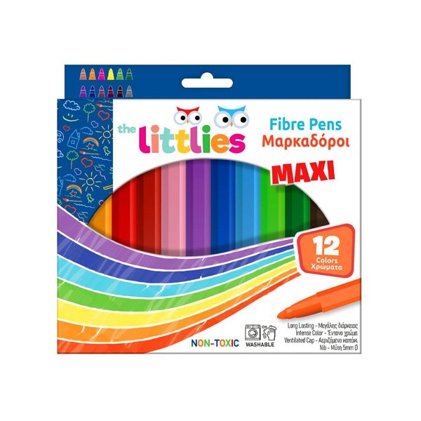 Littlies Μαρκαδόροι Χονδροί 12 Τεμάχια 
