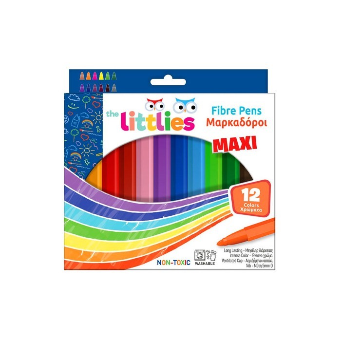 Littlies Μαρκαδόροι Χονδροί 12 Τεμάχια 