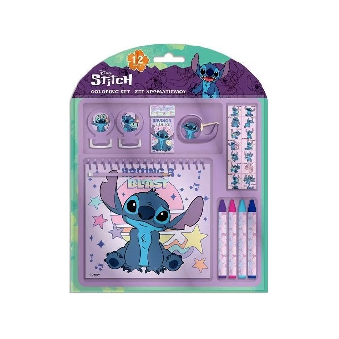 Lilo & Stitch Σετ Χρωματισμού 12 Τεμάχια 17,5x18,5x2cm