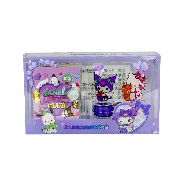 Sanrio Σετ Σφραγίδων Με Σημειωματάριο Μωβ