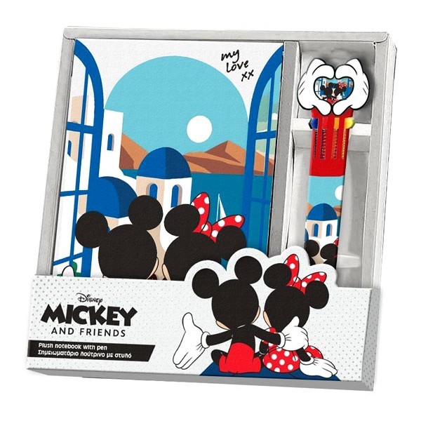 Mickey Σημειωματάριο Λούτρινο Με Στυλό I Fell In Love In Greece
