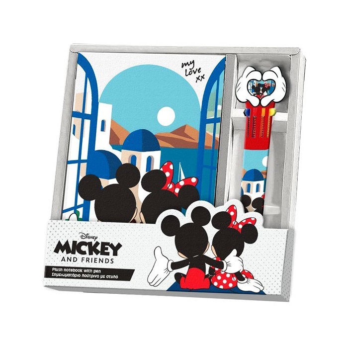 Mickey Σημειωματάριο Λούτρινο Με Στυλό I Fell In Love In Greece