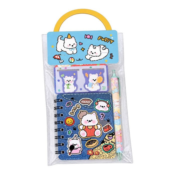 Happy Puppy Σετ 3 Τεμαχίων Γραφικής Ύλης Με Δώρο Σελιδοδείκτες