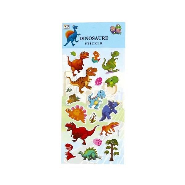 Dinostick Αυτοκόλλητα Puffy Δεινόσαυροι 22x10cm Wild Dinosaurs