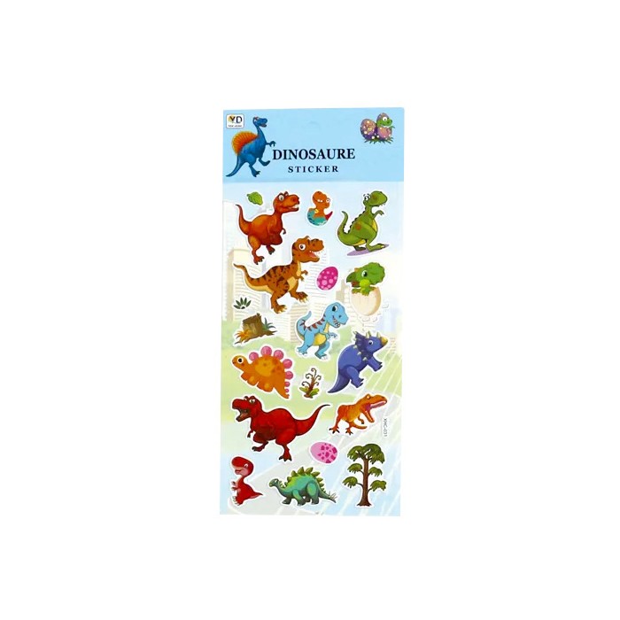 Dinostick Αυτοκόλλητα Puffy Δεινόσαυροι 22x10cm Wild Dinosaurs