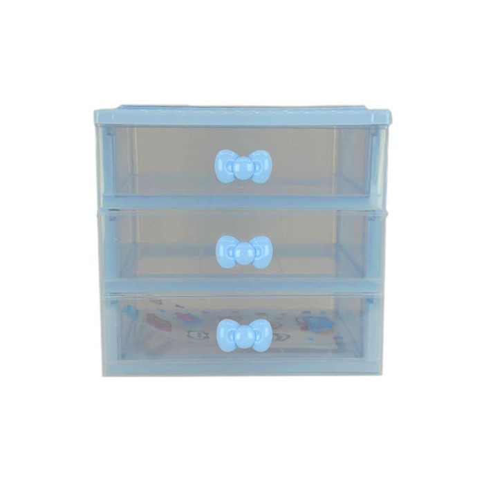 Happy Days Διάφανο Κουτί Αποθήκευσης 3 Συρτάρια 