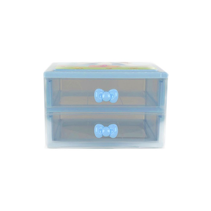 Puddiiinpu Διάφανο Κουτί Αποθήκευσης 2 Συρτάρια 