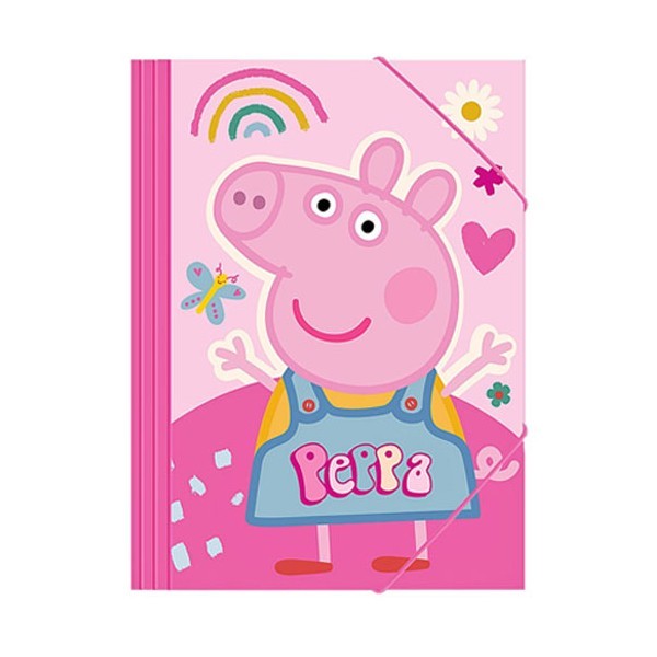 Peppa Ντοσιέ Χάρτινο Λάστιχο Peppa Pig 25x35cm Ροζ Φούξια
